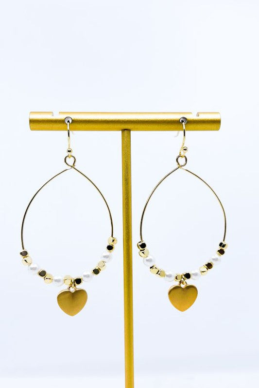 Pearl Heart Earrings