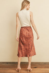 FINAL SALE Julia Midi Skirt-Rust