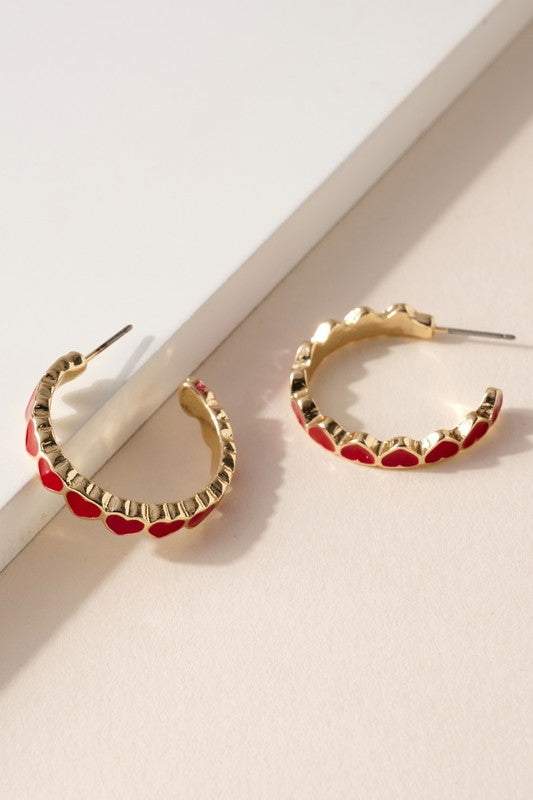 Heart Hoops-Red