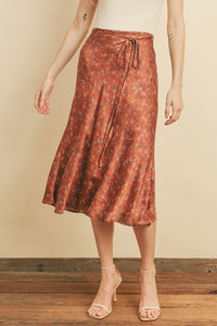 FINAL SALE Julia Midi Skirt-Rust