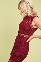 FINAL SALE Bianca Lace Dress- Burgundy