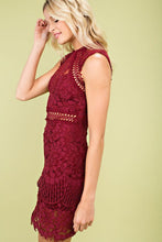 FINAL SALE Bianca Lace Dress- Burgundy