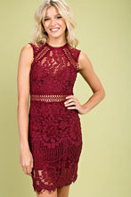 FINAL SALE Bianca Lace Dress- Burgundy