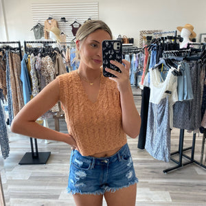 FINAL SALE Mia Sweater Vest-Caramel
